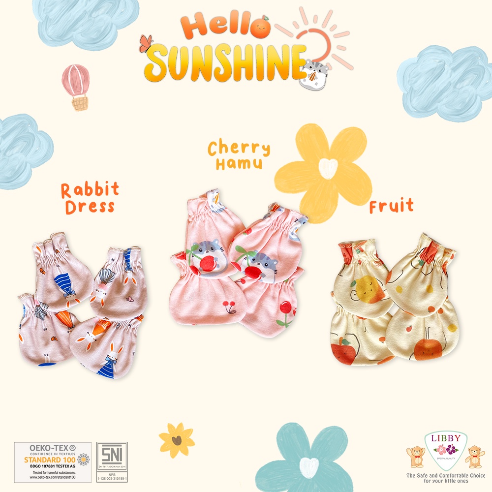 LIBBY Sarung Tangan &amp; Kaki Motif isi 1pcs/set (Tersedia 2 Varian dan Motif)