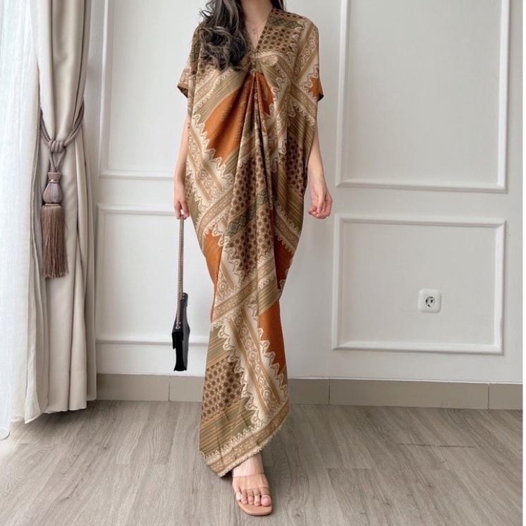 Ekslusif disiniu1U5g HERFIT / kaftan long dress / baju lebaran / kaftan panjang free pouch / 8895