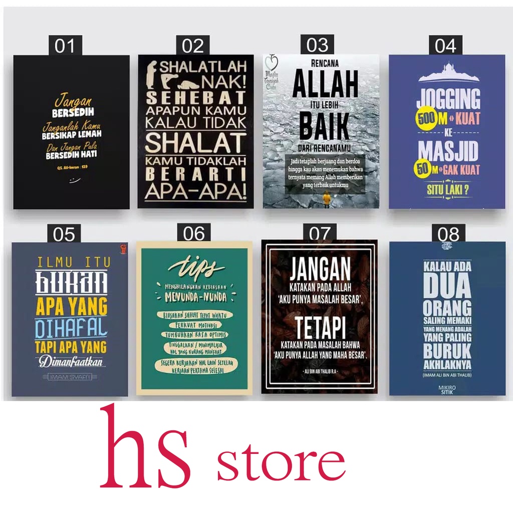 Hiasan dinding dekorasi ruang tamu kamar tidur dapur aesthetic cewek cowok motif quotes islami motiv