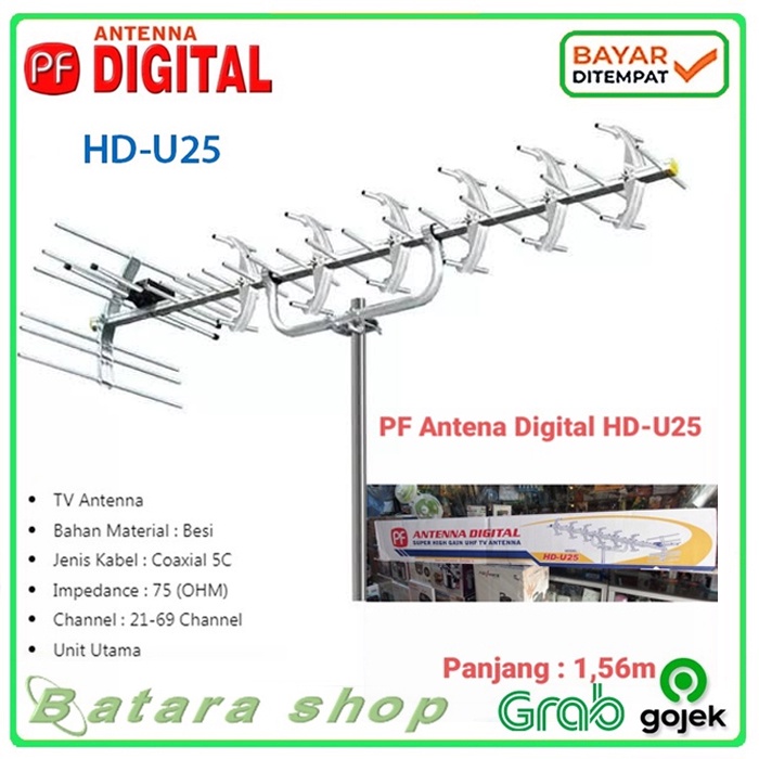 Antena TV Digital &Analog PF-HDU-25/ANTENA TV DIGITAL Antena Outdor/Antena TV DTigital Cocok Buat Se