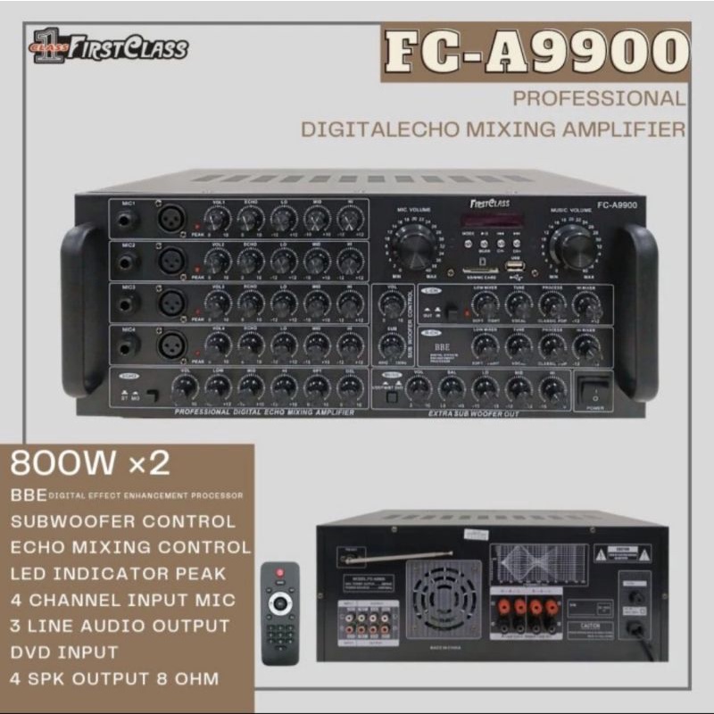 power amplifier firstclass fc a9900 digital echo mixing amplifier