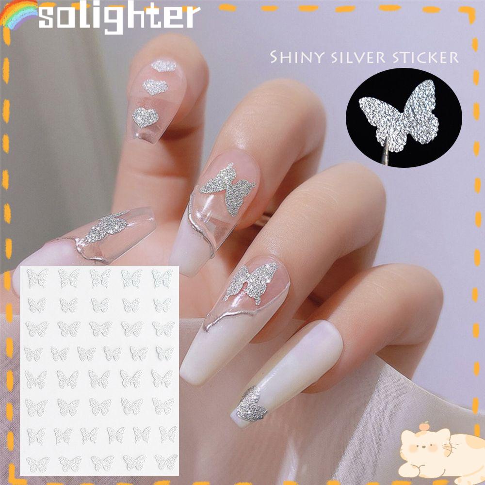 Solighter 3D Stiker Kuku Nail Art Dekorasi Perekat Decals Api Api Desogn Bintang Beruang