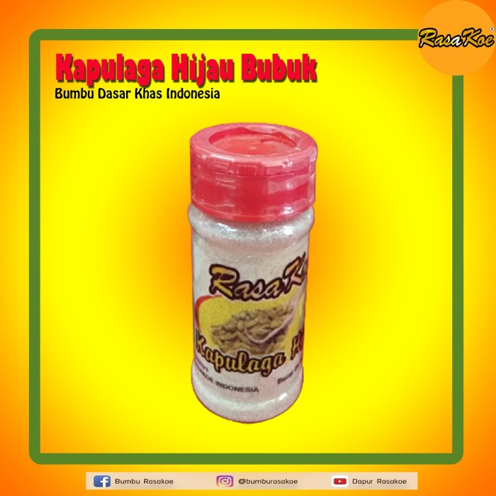 

:<:<:<:<] Bumbu Dasar RasaKoe KAPULAGA/KAPOL HIJAU BUBUK / Cardamom Powder