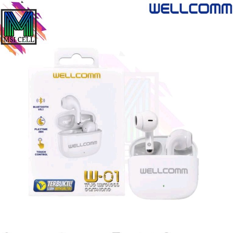 Handsfree Bluetooth TWS Wellcomm W-01 Earphone
