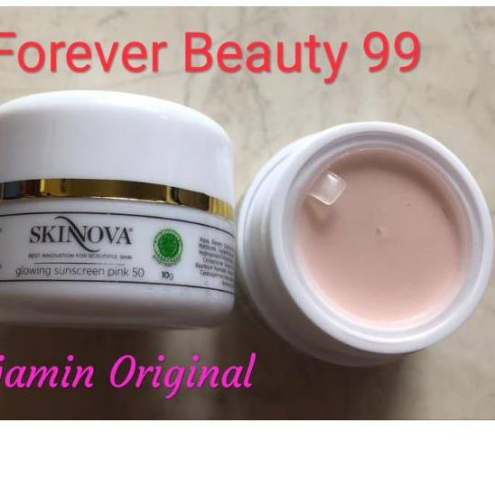 ➸ Skinnova glowing sunscreen pink SPF 50 - instant whitening skinova ○