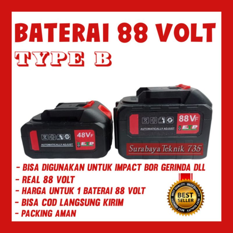 PROMO BATERAI 88 VOLT ORIGINAL BISA UNTUK BOR/GERINDA/IMPAC MERK JLD/UCHIHA ATAU MEREK LAIN