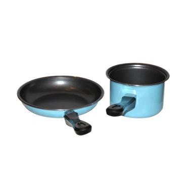 Set Milk Pan 14cm  &amp; Fry Pan 20cm Pastella M-374  Teflon Panci Susu &amp; wajan penggorengan