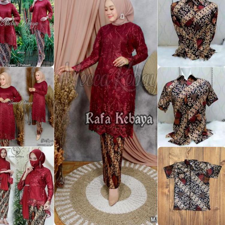 ⅎ COUPLE KEBAYA BRUKAT /BAJU BATIK COUPLE/COUPLE KEBAYA BRUKAT TERLARIS ☃