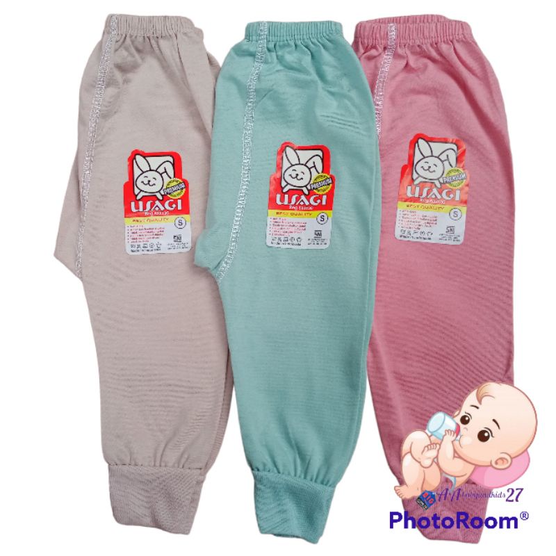 USAGI 6PC/3PC Celana Panjang Bayi Polos PREMIUM Dengan Tempat Pampers Ukuran S M L XL SNI Nyaman Murah Berkualitas