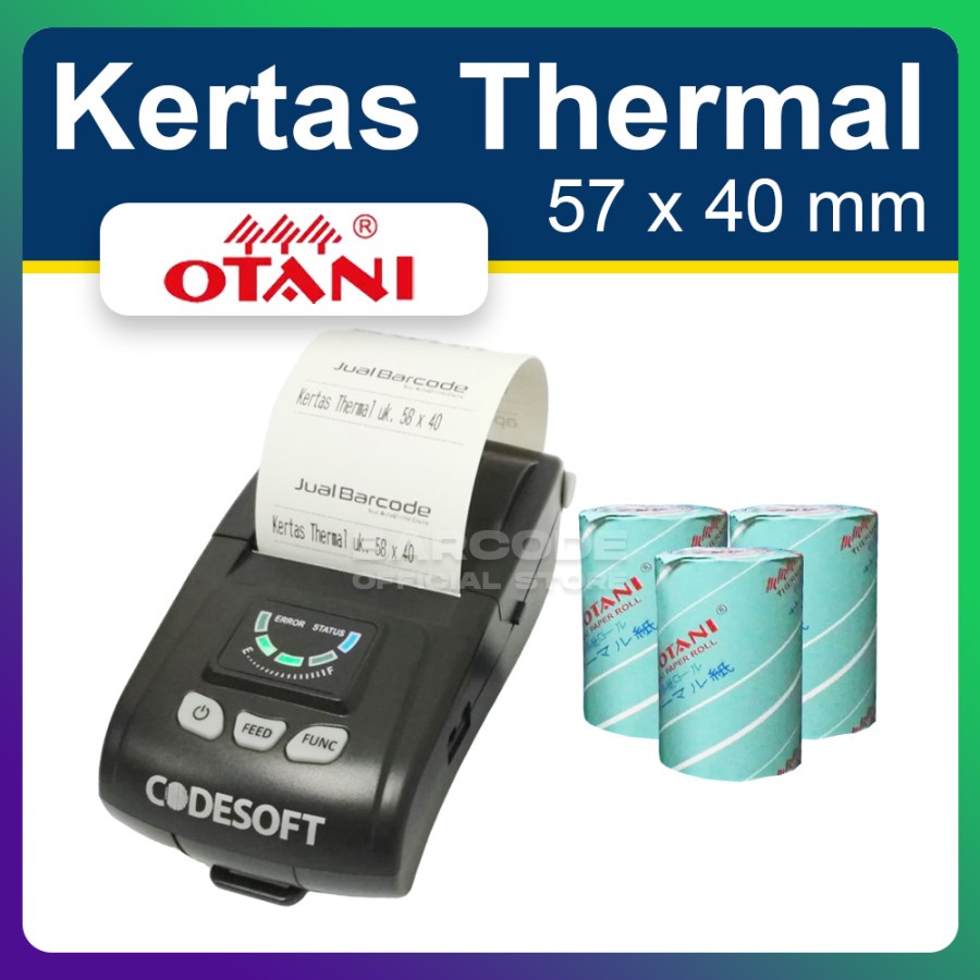 

KERTAS PRINTER BLUETOOTH 57 X 40 - THERMAL MOBILE PRINTER 57X40 OTANI