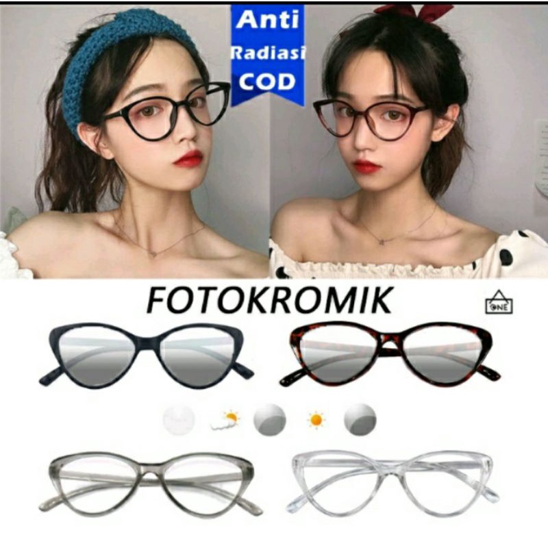 Kacamata Photocromic cat eye