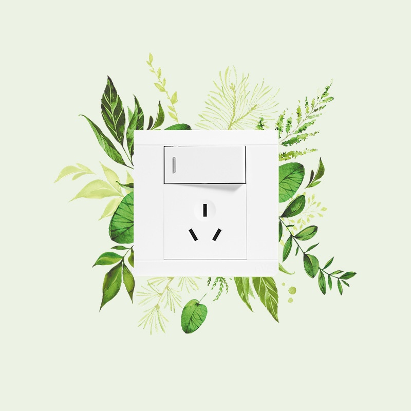 Stiker Saklar Lampu Desain Daun Hijau Bahan Vinyl Gaya Nordic Untuk Dekorasi Rumah