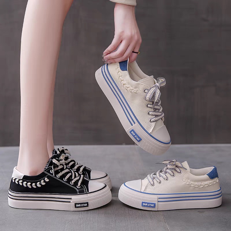 COD POS 248 Sepatu Sneakers Tali Wanita Premium Korea Style