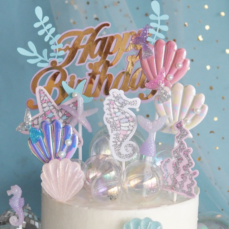 Topper Kue Bentuk Ekor Mermaid Untuk Dekorasi Pesta Ulang Tahun Baby Shower