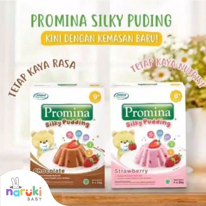 Promina Silky Pudding Strawberry Coklat 100gr Cemilan Bayi Snack Anak