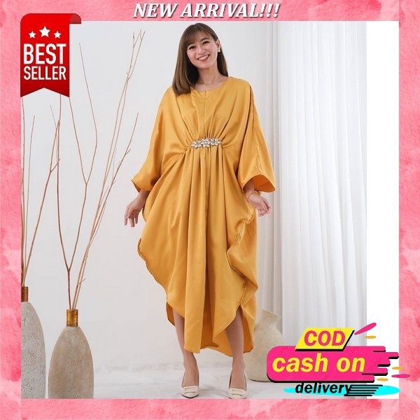 Laudya Kaftan Wanita Rayon Premium Gamis Jumbo Baju Batik Lengan Karet Dress Women Caftan Bigsize Ld