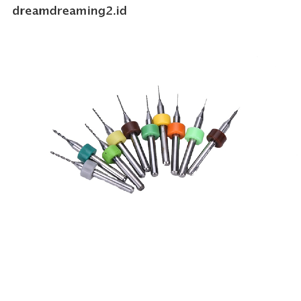 (dream) 10pcs PCB CNC Cetak Papan Sirkuit Carbide Micro Drill Bits Set Alat 0.1mm-1.0mm.