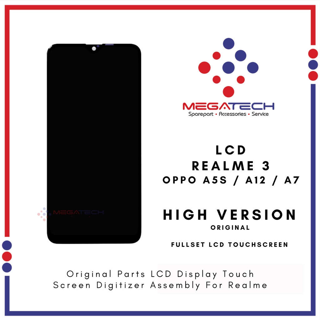 AirOne LCD Oppo Realme 3 / LCD Oppo A5S / LCD Oppo A12 / LCD Oppo A7 Universal Fullset Touchscreen - Parts Kompatibel Dengan Produk Oppo