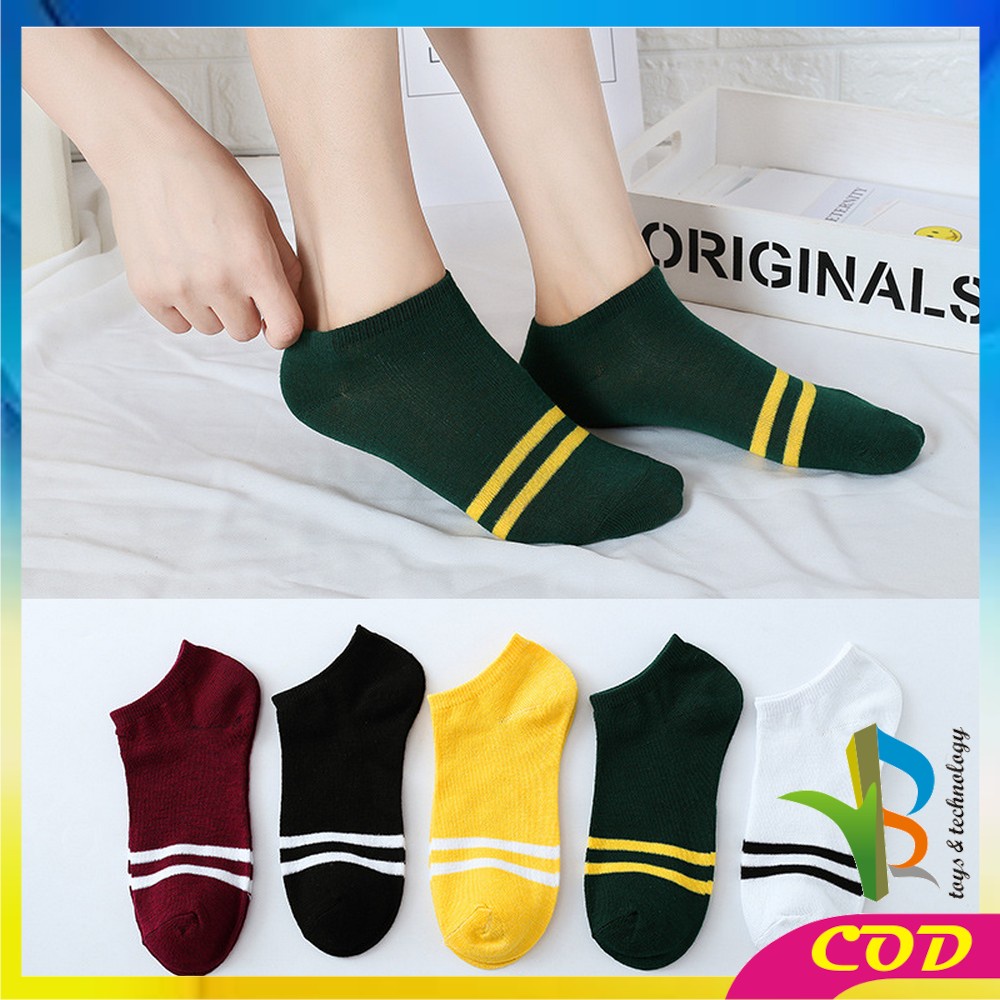 RB-P53 Kaos Kaki Pendek Dewasa Motif Garis Ankle Sock / Kaus Kaki Semata Kaki Short Socks Import