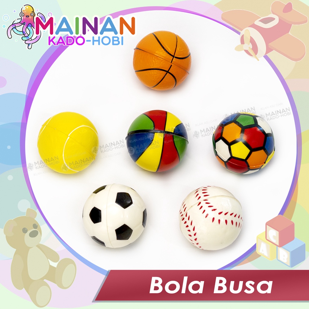 HOBI HADIAH MAINAN ANAK SQUISHY TEPUK LEMPAR BOLA BUSA KARET FOAM