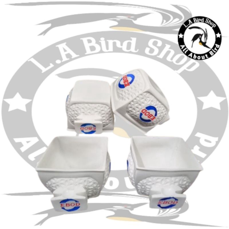 Cepuk Cangkir Fiber Kotak Ebod Jaya  Wadah Pakan Makan Minum Burung Cepuk Tempat Millet Milet Voer B