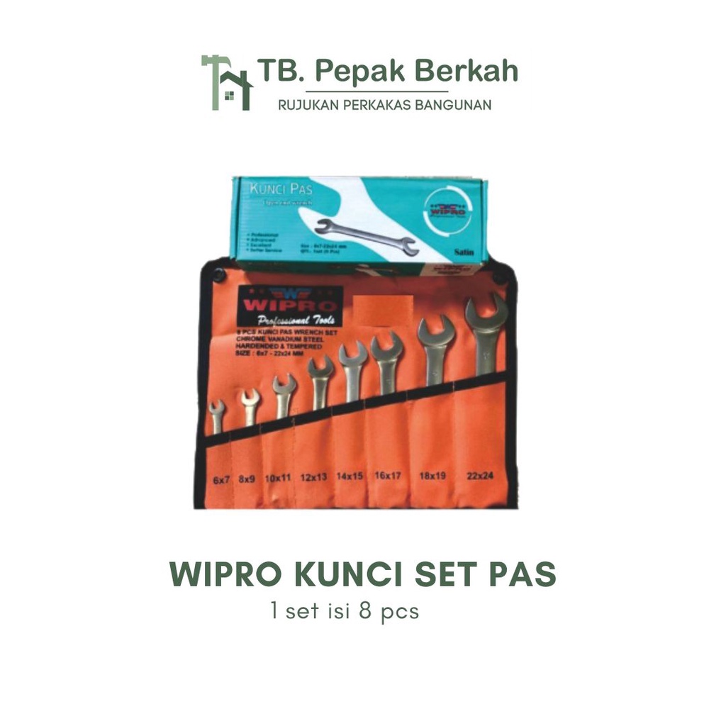 Kunci Pas Set Satin Wipro 8 pcs (6-24 mm) Wipro Tool Set
