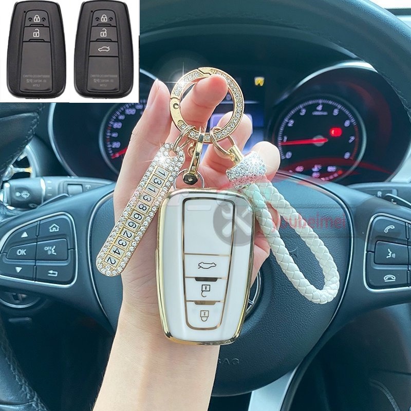 1pcs/tpu Tempat Cover Case Fob Kunci Remote Mobil Untuk Toyota Corolla Prius Camry Vios Yaris Fortuner Innova CHR C-HR RAV4 Altis Hiace Crown Auris Avanza Land Cruiser200 Prado