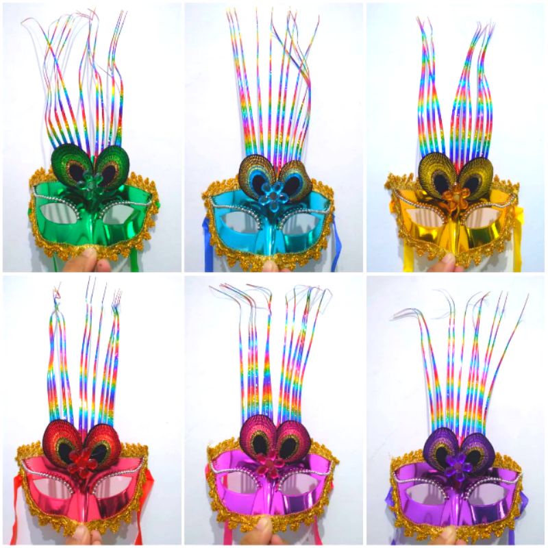 Topeng Topper Merak (banyak warna)/ Topeng Pesta/ Masquerade