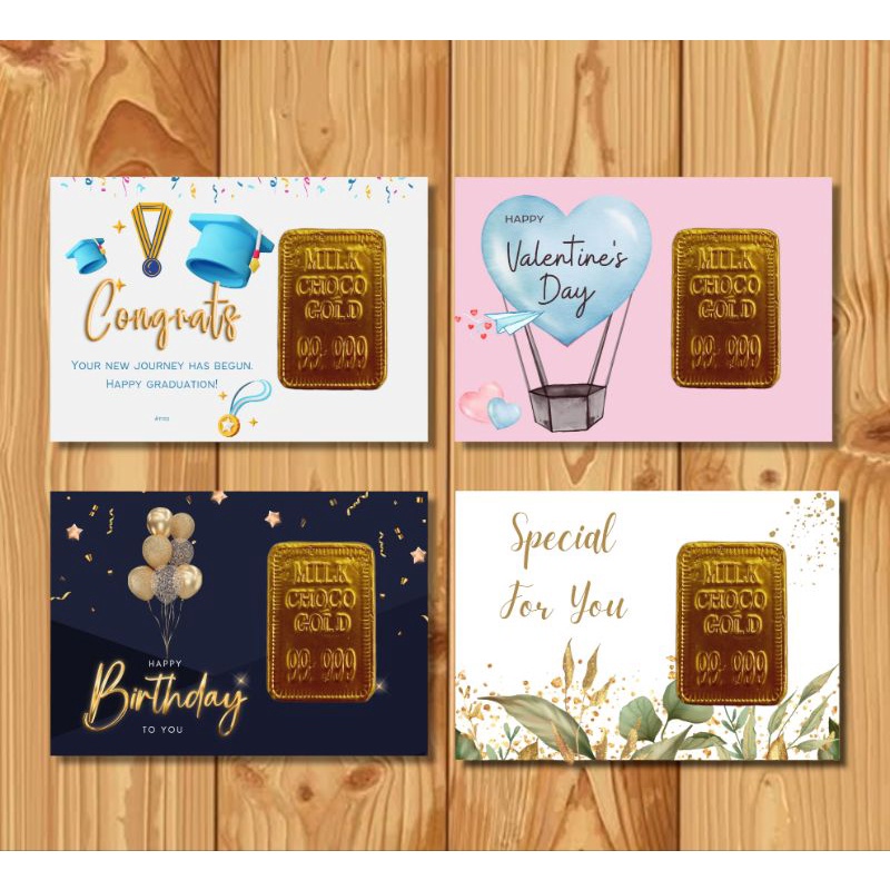 

Coklat card kartu hiasan coklat model emas kado valentine kado wedding coklat emas batangan