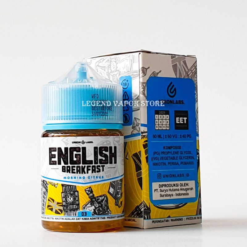 FREEBASE CUKAI 2023 - LIQUID ENGLISH BREAKFAST Morning Citrus 60ML AUTHENTIC