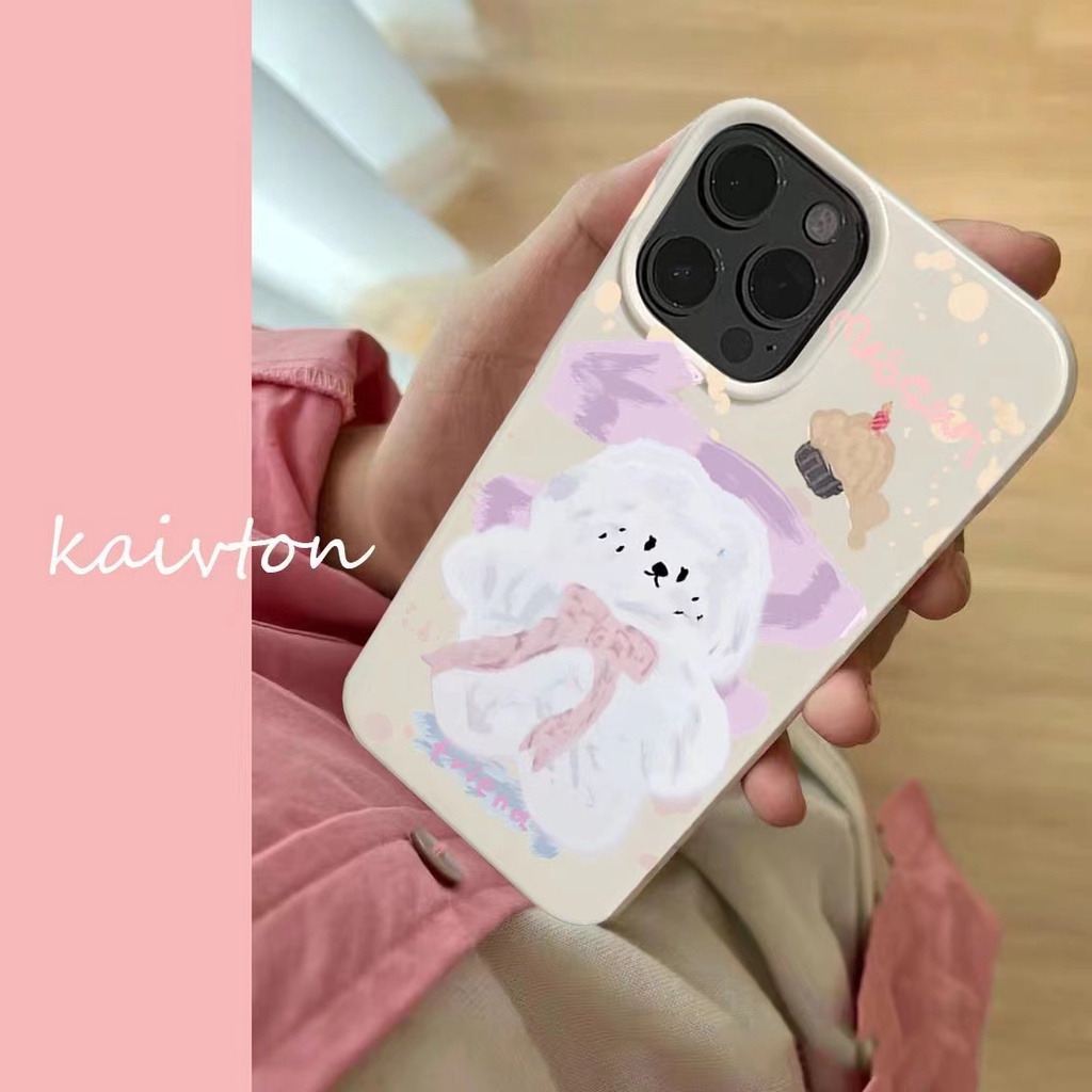 Ins Pola Anjing Cocok Untuk Iphone14 14pro 14plus 13 13pro 13prm iPhone 11 7Plus 8Plus Xr XS 13 12 Pro Max Empat Sudut Casing Ponsel Tahan Guncangan