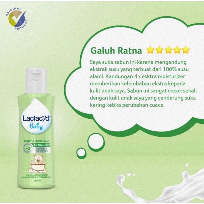 Lactacyd Baby Extra Milky 150 ml - Sabun Cair Bayi Untuk Menjaga Kelembaban Kulit