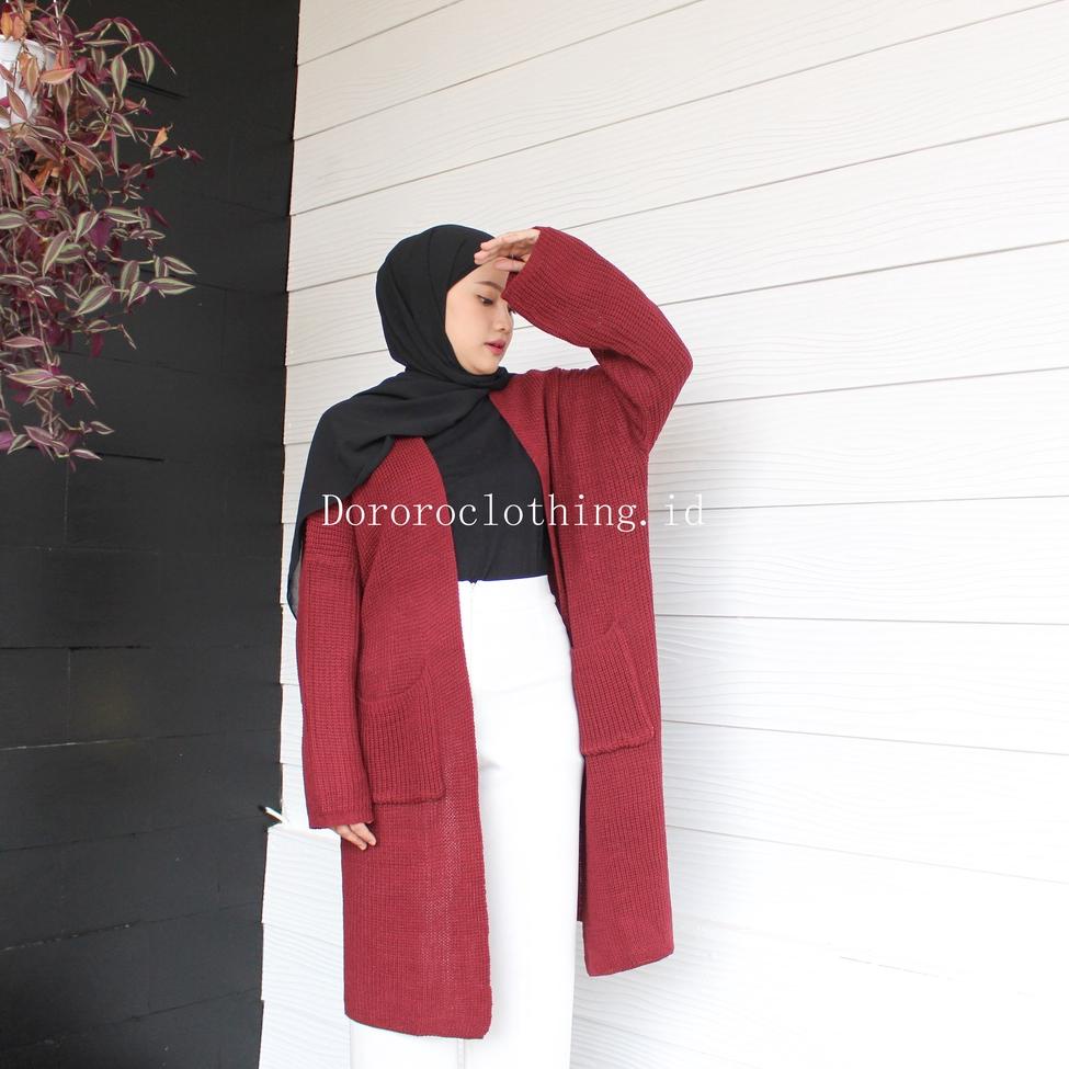 Original LONG KARDIGAN OVERSIZE RAJUT JUMBO | CARDIGAN TUNIK JUMBO RAJUT TEBAL ?