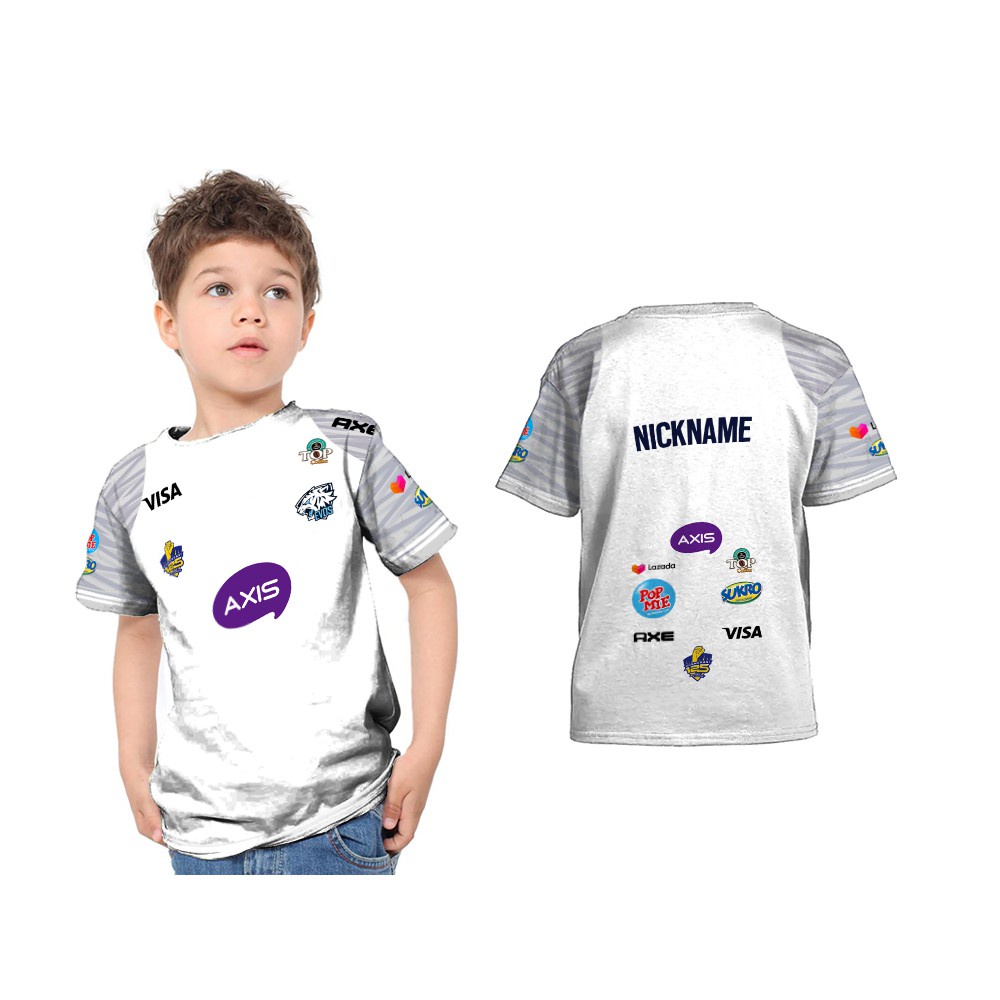 Baju Kaos Jersey  Anak EVOS 2021 AWAY Esport Gaming Free Nickname Fullprint Sublime Cowok Laki Laki 