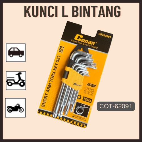 HEX KEY/ SET KUNCI L BINTANG 9PCS COT62091 COT62092 COT62093