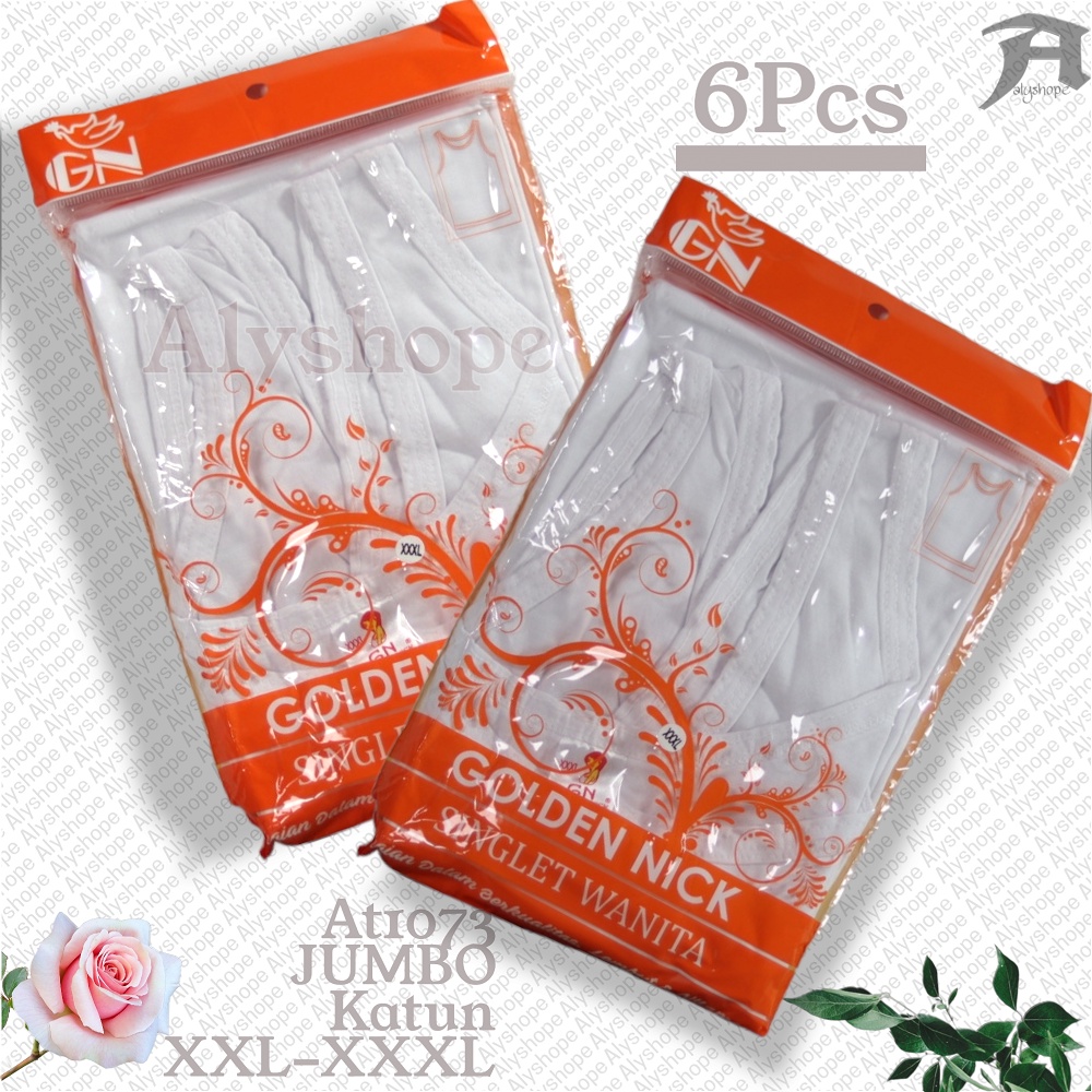 Golden nick AT1073 | Kaos dalam wanita size Jumbo Bahan Katun isi 6pcs