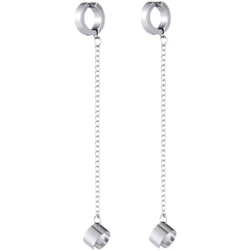 [AYBx] Baju Kaos Distro Pria Wanita Lengan Pendek 1pasang Anting Klip Telinga Bahan Stainless Steel Tanpa Sakit Untuk Pria Wanita Punk Warna Silver Tanpa Tindik Palsu