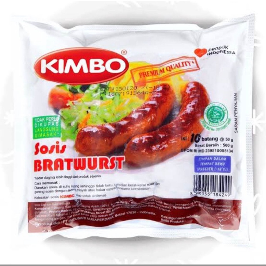 

sosis bratwurst kimbo isi 10 500gr