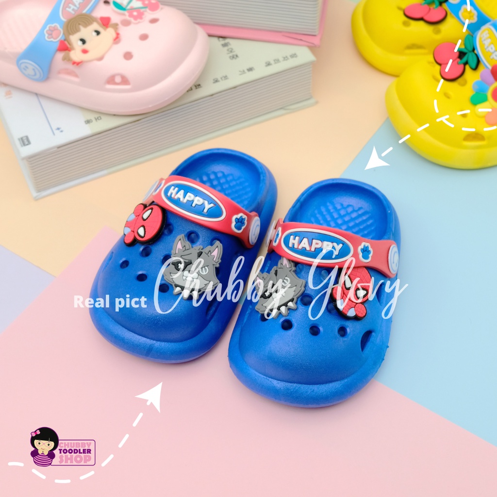 Chubby Glory SH2140N Sendal Bapao Sendal Slip On Karakter Kartun Sendal Anak Baim Baby Kartun Lucu Elastis Anti Slip Usia 1-6 Tahun Ukuran 21-31