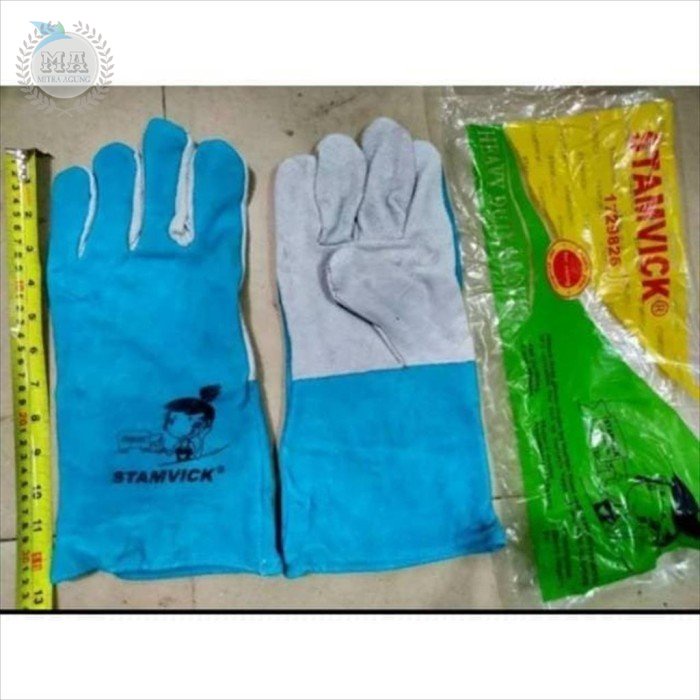 Sarung Tangan Las Kulit Kombinasi STAMVICK Welding Gloves 14 inch OLS Sarung Tangan Kulit Kombinasi Untuk Las dan Gerinda Proyek Welding Gloves