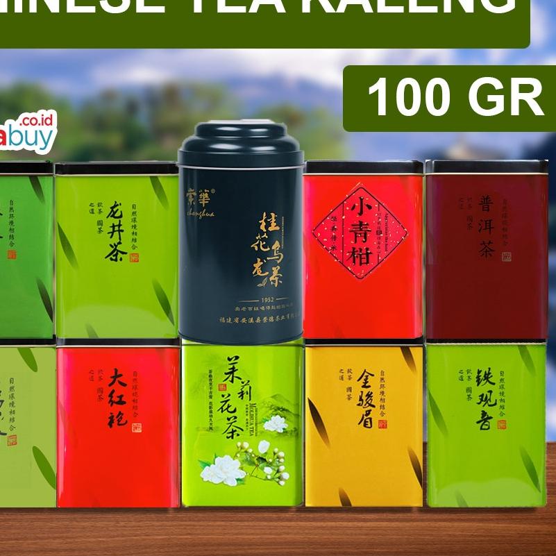 

℮ ( BELI 5 GRATIS 1 ) Teh Cina Chinese Tea Premium Kemasan Kaleng 100 gram Tie guan yin da hong pao bi luo chun jasmine teh hijau premium teh oolong teh jinjunmei teh pu erh cha long jing ❈