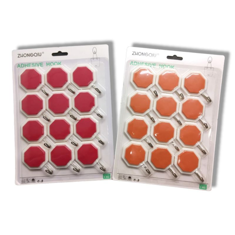 Hook Tempel Serbaguna - MP 1187 - Gantungan Baju isi 12pcs
