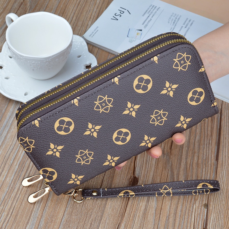 DOMPET PANJANG WANITA KULIT PREMIUM IMPORT 2 RESLETING COKLAT WALLA WA638B7 SIMPLE FASHION BATAM LUCU KOREA MUAT HP SLOT KARTU KOIN BRANDED KEKINIAN REMAJA