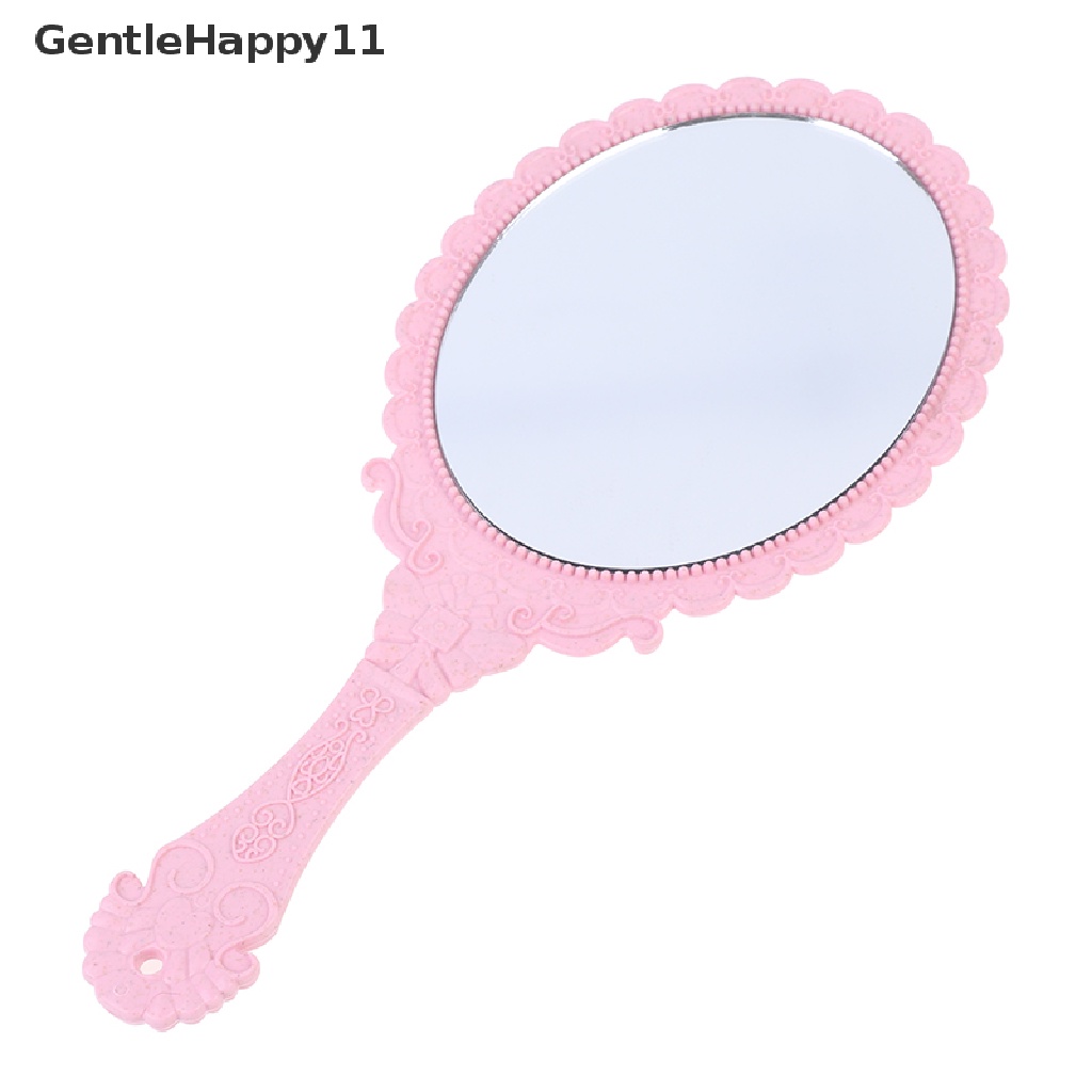 Gentlehappy Vintage Ukir Handheld Vanity Mirror Cermin Rias Tangan Gagang Cermin Kosmetik id