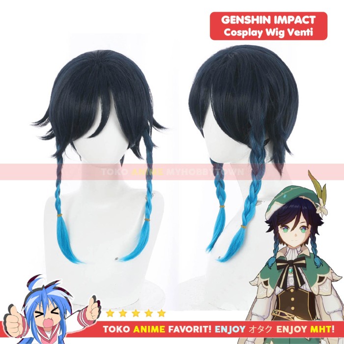 Terlaris Wig Cosplay Anime Game Venti