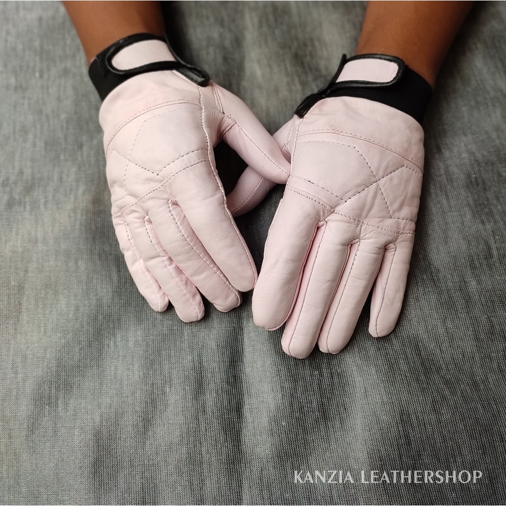 Sarung tangan kulit motor warna full jari