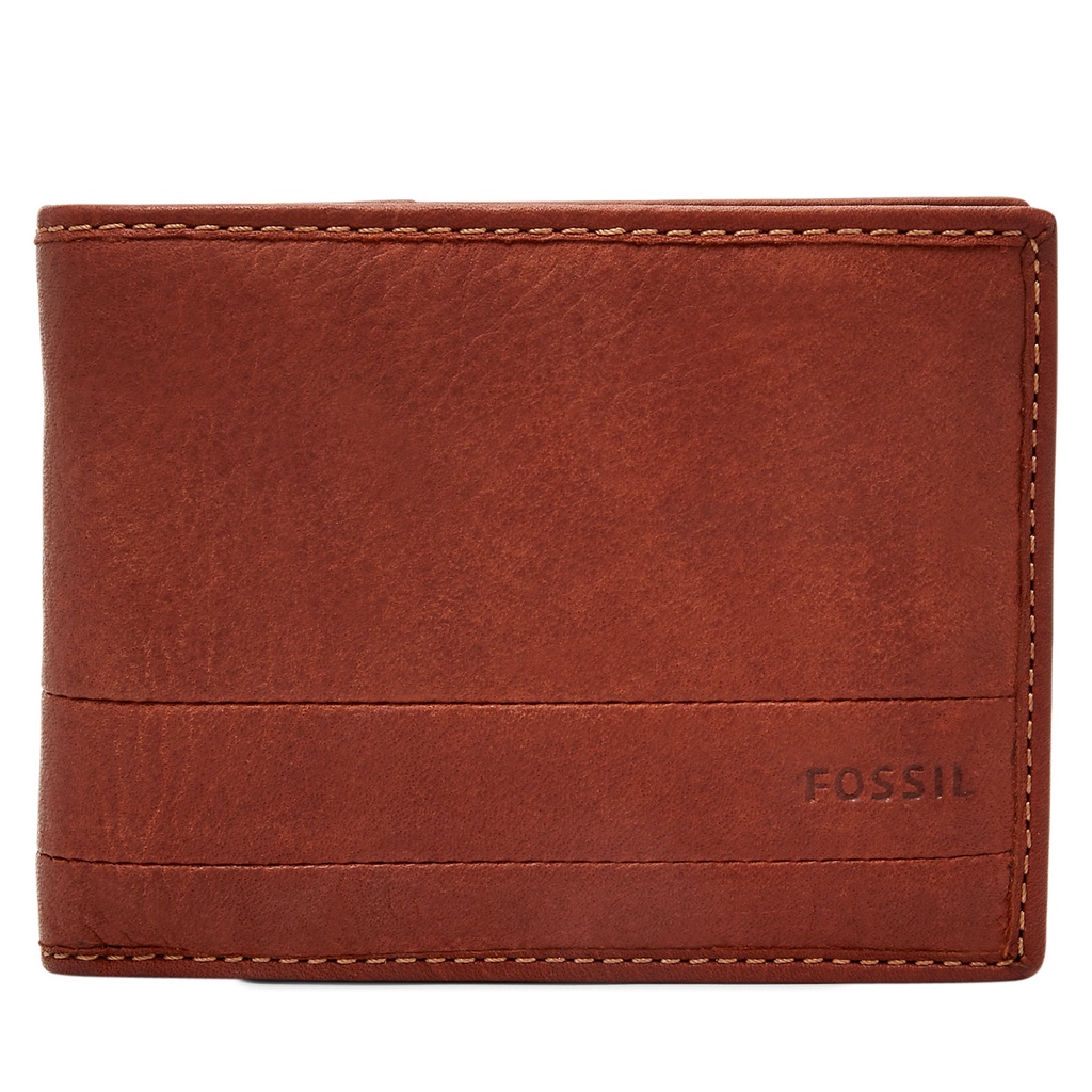 Fossil Lufkin International Traveler Leather Brown Dompet Pria - SML1391-210