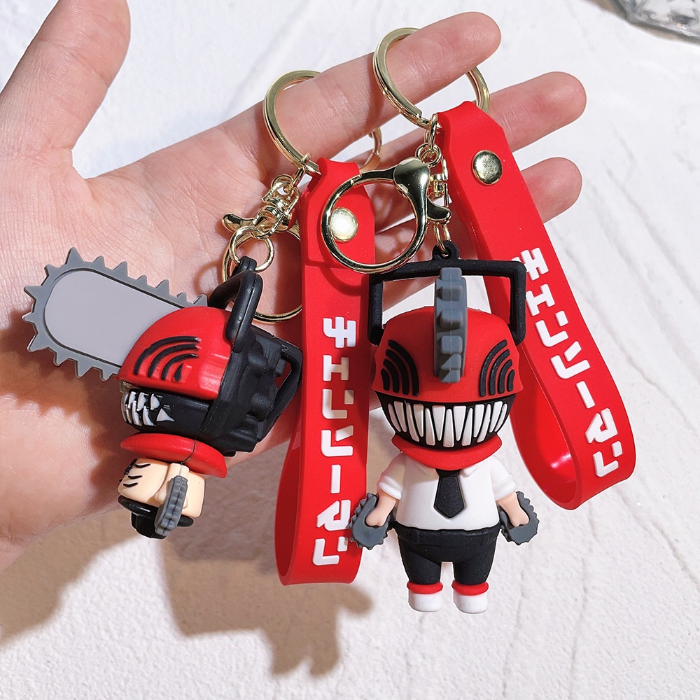 Chainsaw Man Gantungan Kunci Untuk Wanita Lucu Kartun Silikon Anime Keyrings Denji Pochita Boneka Liontin Keyholder Untuk Perhiasan Ransel