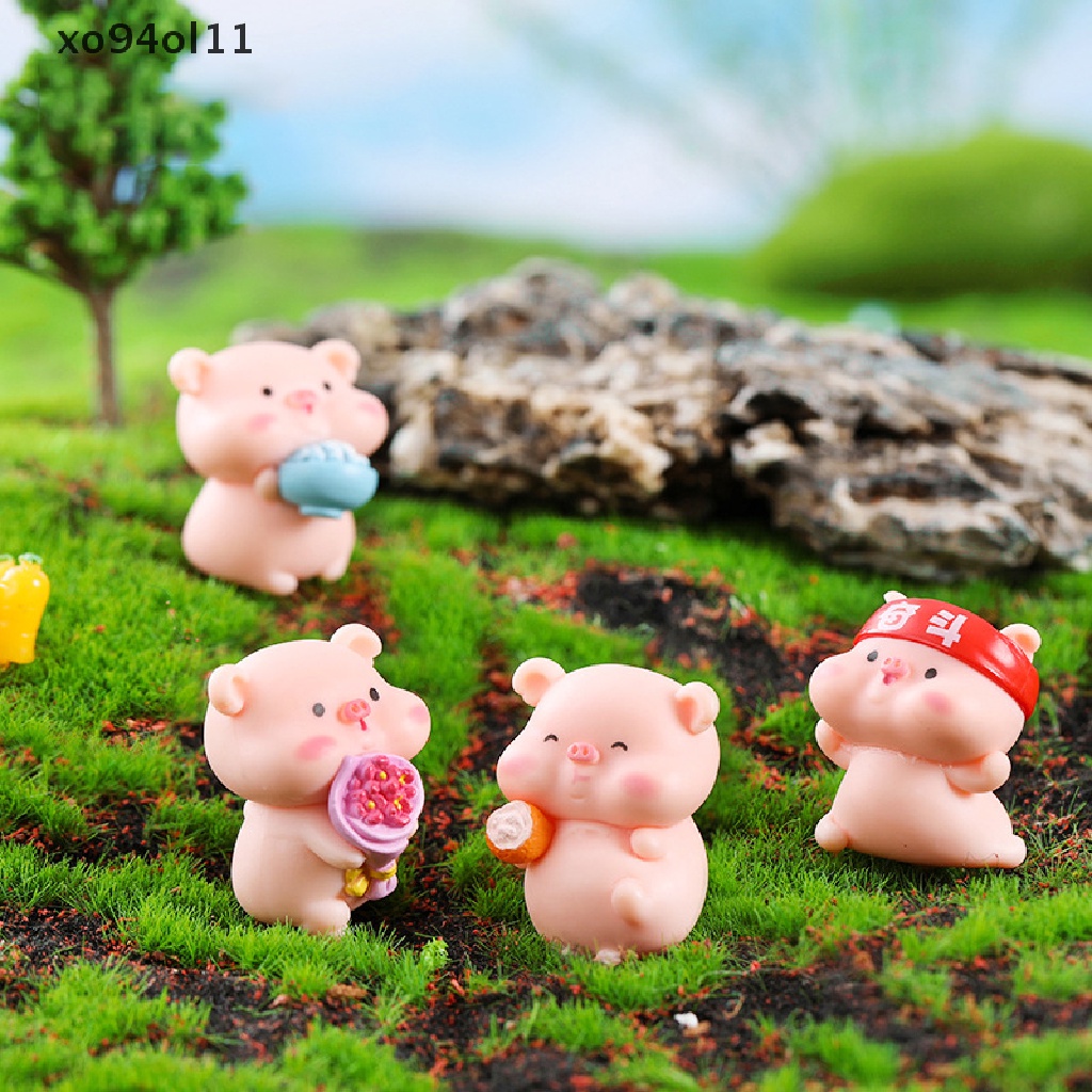 Xo Patung Miniatur Babi Mikro Landscape Ornamen Aksesoris Rumah Boneka Decora OL