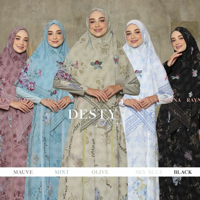 gamis desty syari printing rayna syari